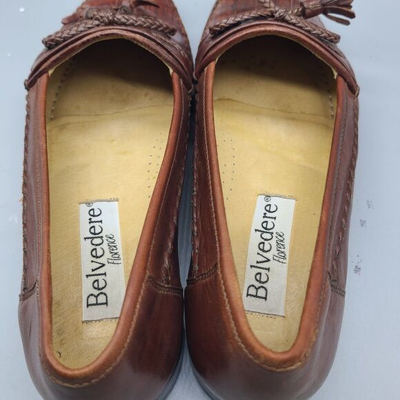 Authentic Men\'s Belvedere Brown Crocodile Leather Loafers Shoes Size US 11 Italy main image 7